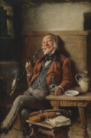 Musestunde by Hermann Kern Oil Painting