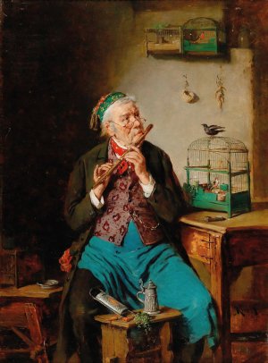 Music Lesson Oil painting by Hermann Kern
