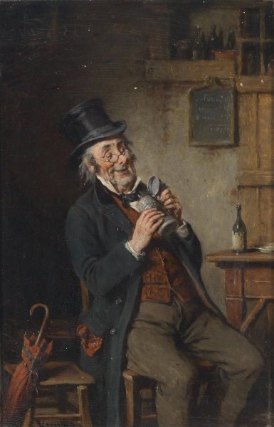 Schon wieder leer by Hermann Kern - Hand-Painted Oil Painting Reproduction