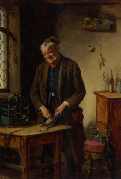 Main Product Photo of The Bachelors Home Painting by Hermann Kern