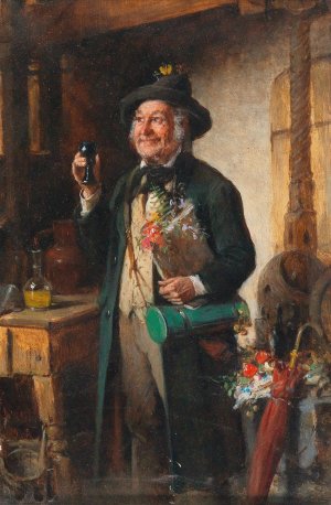 The Botanist's Favourite Flower by Hermann Kern Oil Painting