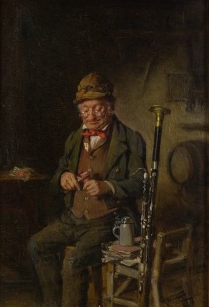 The Oboist by Hermann Kern Oil Painting