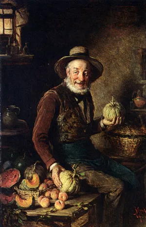 The Pumpkin Seller by Hermann Kern Oil Painting