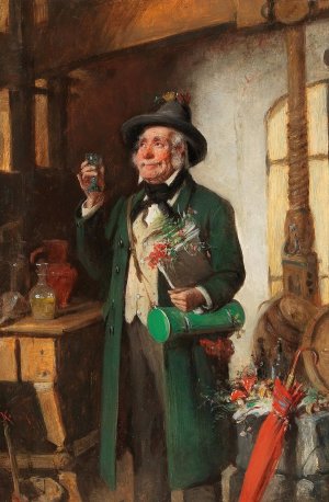The Satisfied Botanist by Hermann Kern Oil Painting