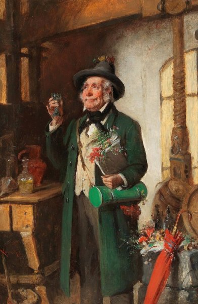 Main Product Photo of The Satisfied Botanist Painting by Hermann Kern