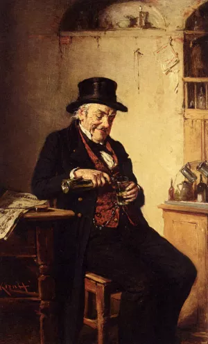 The Thirsty Reader Oil painting by Hermann Kern