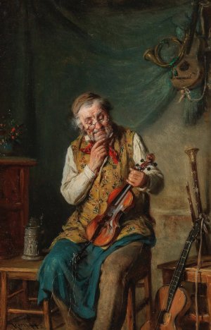 The violin maker by Hermann Kern Oil Painting