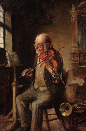 Violinist by Hermann Kern Oil Painting