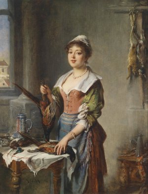 Wildbrethandlerin by Hermann Kern Oil Painting
