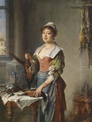 Wildbrethandlerin by Hermann Kern Oil Painting