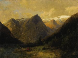 Canoe at Water's Edge by Hermann Ottomar Herzog Oil Painting