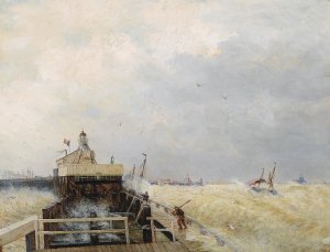 Hafen in Ostende by Hermann Ottomar Herzog Oil Painting