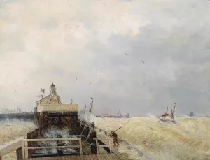 Hafen in Ostende Oil painting by Hermann Ottomar Herzog