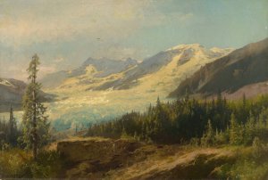 Pines in the Mountains by Hermann Ottomar Herzog Oil Painting