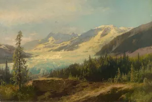 Pines in the Mountains Oil painting by Hermann Ottomar Herzog