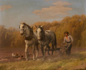 Plowing for the Next Crop by Hermann Ottomar Herzog Oil Painting