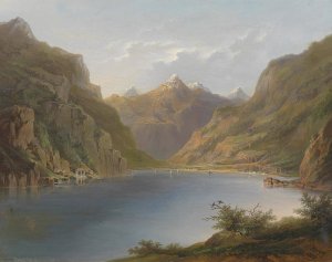 Vierwaldstattersee by Hermann Ottomar Herzog Oil Painting