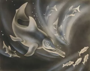 Prehistoric Animal by Hermann Post Oil Painting