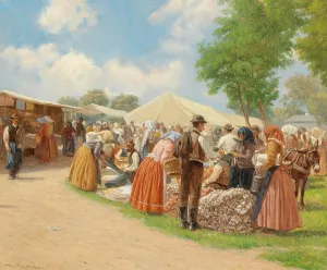 Vegetable Market Oil painting by Hermann Reisz