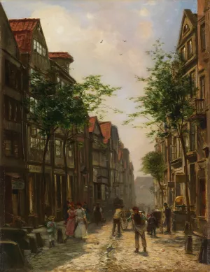 Altstadtgasse Oil painting by Hermann Rieck