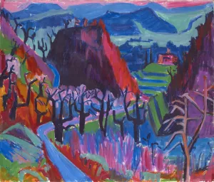 Landscape with Chestnut Trees by Hermann Scherer Oil Painting