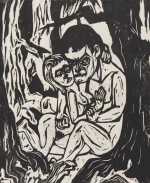 Paar im Wald by Hermann Scherer Oil Painting