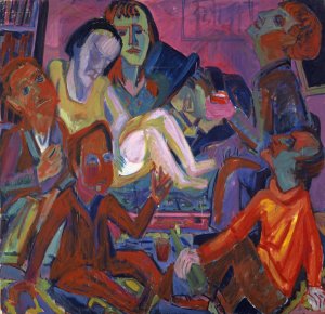 Party in the Studio by Hermann Scherer Oil Painting