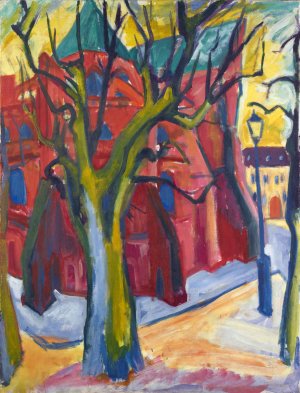 The 'Pfalz'in Basel by Hermann Scherer Oil Painting