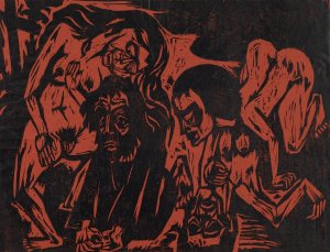 Versuchung des Antonius by Hermann Scherer Oil Painting