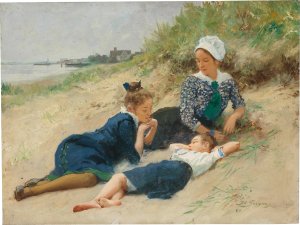 A Summer Day in the Dunes by Hermann Seeger Oil Painting