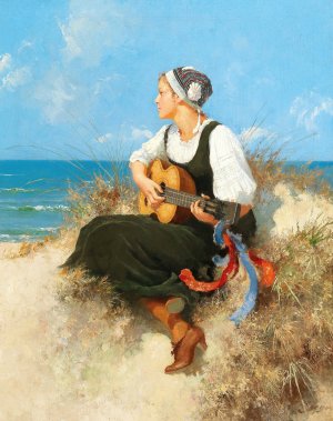 Am Ostseestrand by Hermann Seeger Oil Painting