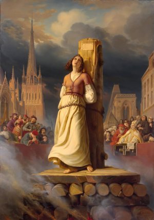 Joan of Arc's Death at the Stake by Hermann Stilke Oil Painting