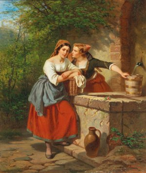 The Love Message by Hermann Werner Oil Painting
