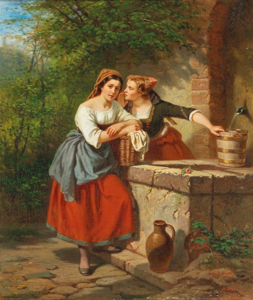 The Love Message by Hermann Werner - Hand-Painted Oil Painting Reproduction
