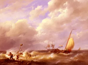A Sea Piece by Hermanus Koekkoek Snr Oil Painting