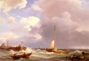 Returning to the Sound by Hermanus Koekkoek Snr Oil Painting