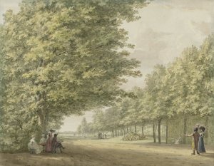 Gezicht in de tuinen van de buitenplaats Zandbergen by Hermanus Numan Oil Painting