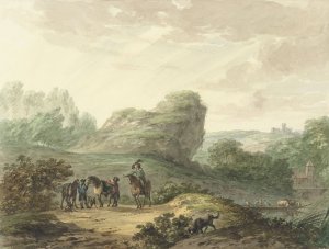 Landschap met ruiters by Hermanus Numan Oil Painting
