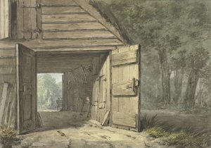 Stal van de herberg de Geleerde Man te Bennebroek by Hermanus Numan Oil Painting