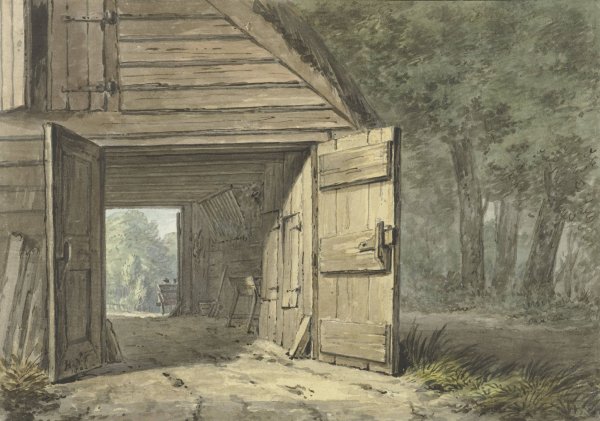 Main Product Photo of Stal van de herberg de Geleerde Man te Bennebroek  Painting by Hermanus Numan