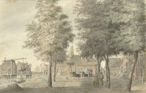 Plein in het dorp Zuilen by Hermanus Petrus Schouten Oil Painting