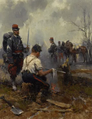 Cleaning the Swords by Hermanus Willem Koekkoek - Oil Painting Reproduction