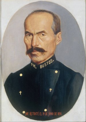 Self-portrait by Hermenegildo Bustos Oil Painting