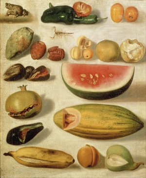 Still Life With Fruit by Hermenegildo Bustos Oil Painting