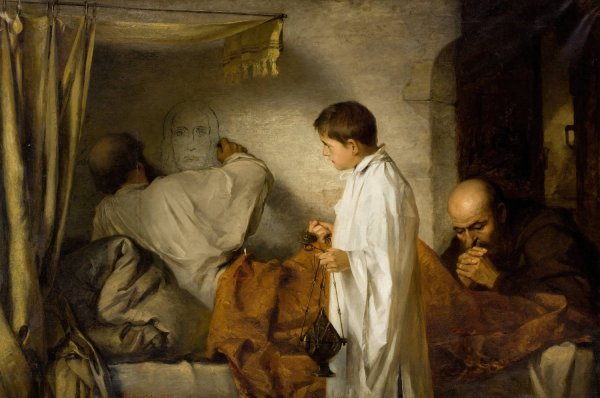 The Dying Painter  by Hermine Laukota - Hand-Painted Oil Painting Reproduction