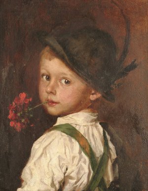 Portrait Of A Boy by Hermine Munsch Oil Painting