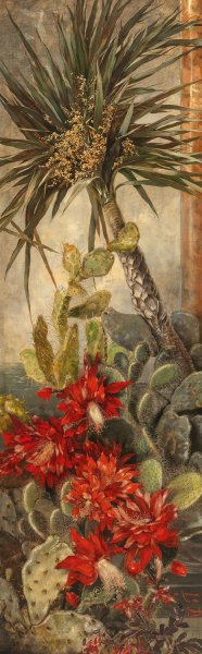 Bluhende Yukka und Feigenkakteen by Hermione Von Preuschen Oil Painting