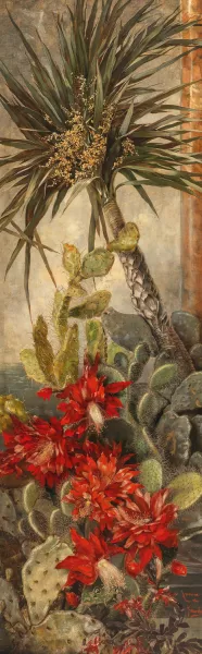 Bluhende Yukka und Feigenkakteen by Hermione Von Preuschen Oil Painting