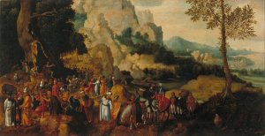 Landscape with Saint John the Baptist Preaching by Herri Met De Bles Oil Painting