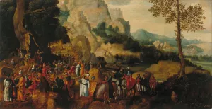 Landscape with Saint John the Baptist Preaching by Herri Met De Bles Oil Painting